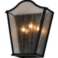 2nd Ave Lighting Austin 12" Wide 3 Light Wall Sconce in Blackwash Finish