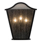 2nd Ave Lighting Austin 12" Wide 3 Light Wall Sconce in Blackwash Finish