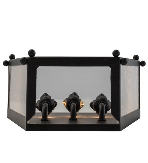 2nd Ave Lighting Austin 12" Wide 3 Light Wall Sconce in Blackwash Finish
