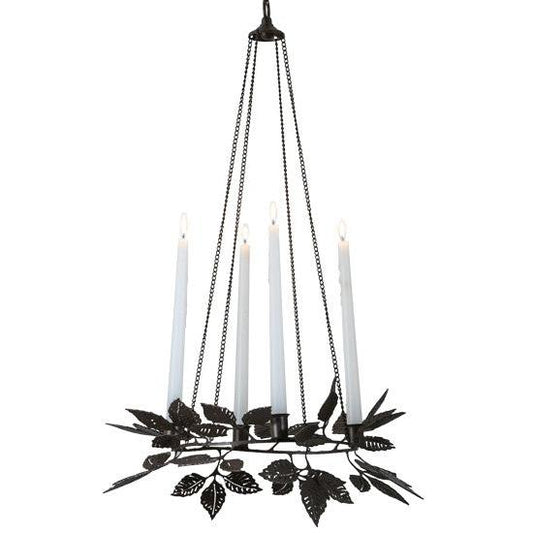2nd Ave Lighting Autumn Crown 18" Wide 4 Candle Pendant in Cafe Noir Finish