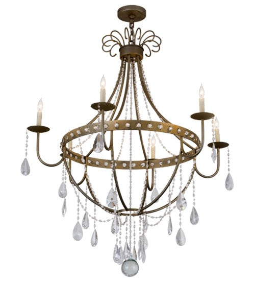 2nd Ave Lighting Azaleia 42" Wide 6 LT Chandelier in Faux Silver Leaf Finish