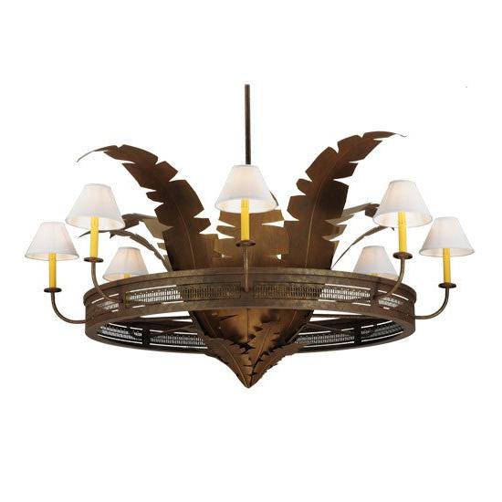 2nd Ave Lighting Banana Bamboo 59" Wide 6 LT Chandelier in Antique Rust Cortez Gold