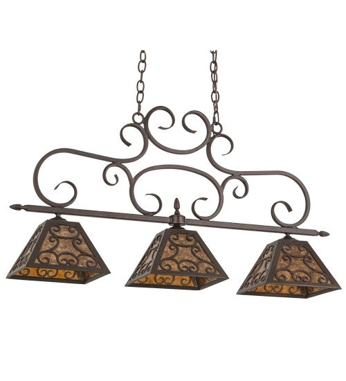 2nd Ave Lighting Bandolei 42" Long 3 LT Island Pendant in Mahogany Bronze