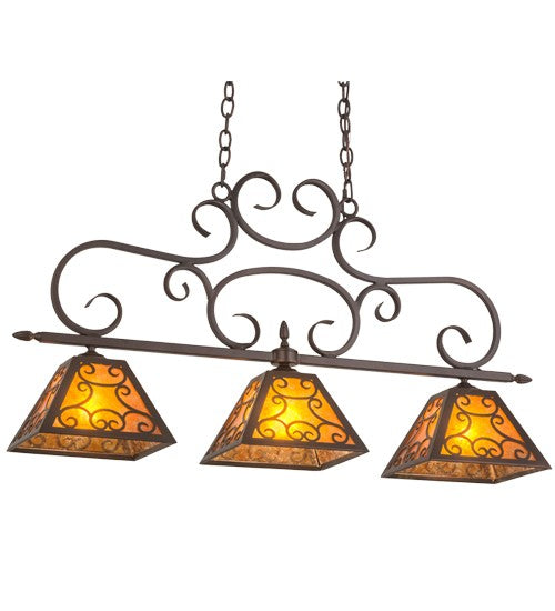 2nd Ave Lighting Bandolei 42" Long 3 LT Island Pendant in Mahogany Bronze