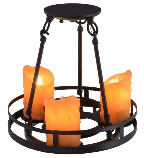 2nd Ave Lighting Barbury 12" Wide 3 LT Semi-Flushmount in Textured Black Finish