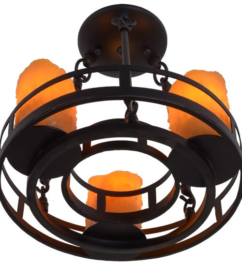 2nd Ave Lighting Barbury 12" Wide 3 LT Semi-Flushmount in Textured Black Finish