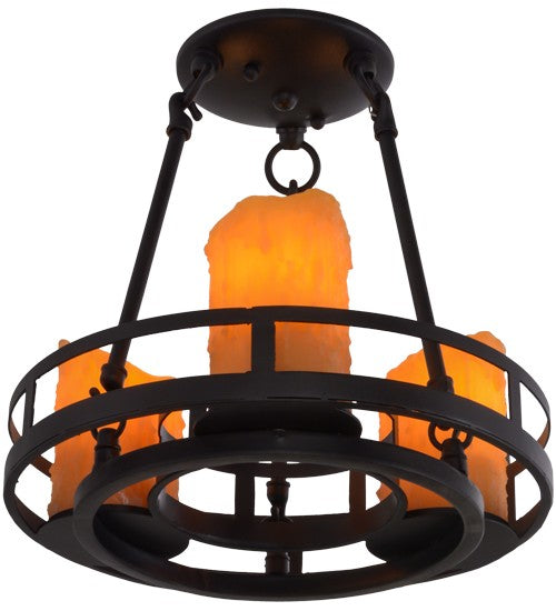 2nd Ave Lighting Barbury 12" Wide 3 LT Semi-Flushmount in Textured Black Finish