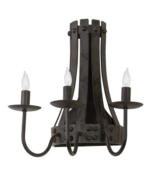 2nd Ave Lighting Barrel Stave 14" Wide Wall Sconce in Costello Black Finish