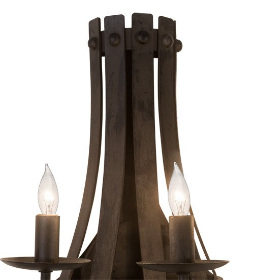 2nd Ave Lighting Barrel Stave 14" Wide Wall Sconce in Costello Black Finish