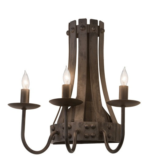 2nd Ave Lighting Barrel Stave 14" Wide Wall Sconce in Costello Black Finish