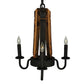 2nd Ave Lighting Barrel Stave 17" Wide Madera 3 Light Chandelier in Coffee Bean Finish