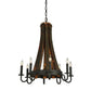 2nd Ave Lighting Barrel Stave 24" Madera 8 LT Chandelier in Coffee Bean Finish
