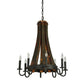 2nd Ave Lighting Barrel Stave 24" Madera 8 LT Chandelier in Coffee Bean Finish