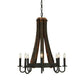 2nd Ave Lighting Barrel Stave 24" Madera 8 LT Chandelier in Coffee Bean Finish