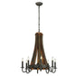 2nd Ave Lighting Barrel Stave 24" Madera 8 LT Chandelier in Coffee Bean Finish