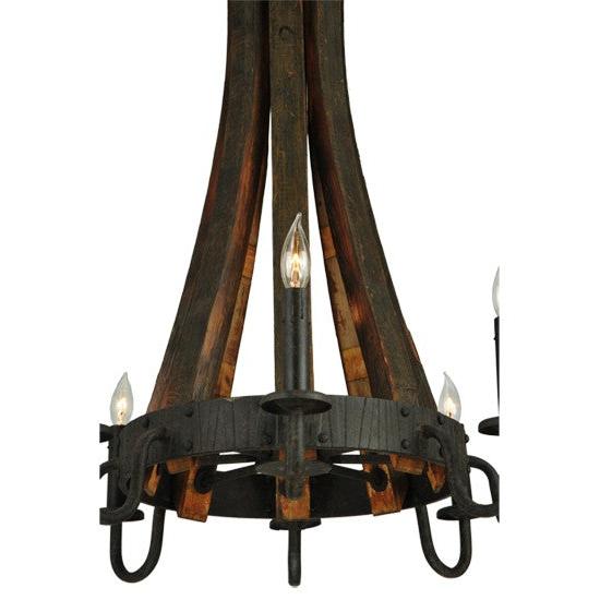2nd Ave Lighting Barrel Stave 24" Madera 8 LT Chandelier in Coffee Bean Finish