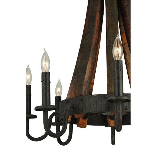 2nd Ave Lighting Barrel Stave 24" Madera 8 LT Chandelier in Coffee Bean Finish