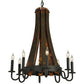 2nd Ave Lighting Barrel Stave 24" Madera 8 LT Chandelier in Coffee Bean Finish