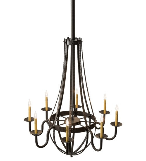 2nd Ave Lighting Barrel Stave 38" Metallo 8 LT Chandelier in Oil Rubbed Bronze Finish