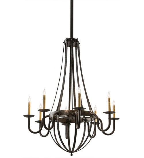 2nd Ave Lighting Barrel Stave 38" Metallo 8 LT Chandelier in Oil Rubbed Bronze Finish