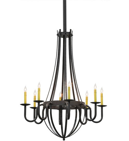 2nd Ave Lighting Barrel Stave 38" Wide 8 Light Metallo Chandelier in Timeless Bronze