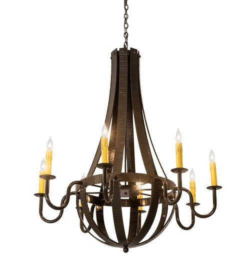 2nd Ave Lighting Barrel Stave 42" Metallo 8 Light Chandelier in Timeless Bronze Finish