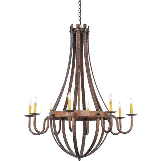2nd Ave Lighting Barrel Stave 42" Wide Madera 8 LT Chandelier in Rococco Finish