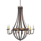 2nd Ave Lighting Barrel Stave 42" Wide Madera 8 LT Chandelier in Rococco Finish