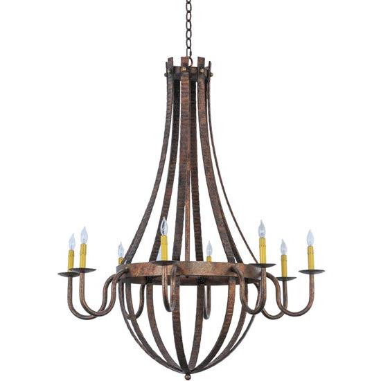 2nd Ave Lighting Barrel Stave 42" Wide Madera 8 LT Chandelier in Rococco Finish