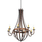 2nd Ave Lighting Barrel Stave 42" Wide Madera 8 LT Chandelier in Rococco Finish