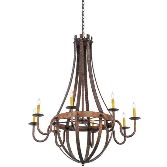2nd Ave Lighting Barrel Stave 42" Wide Madera 8 LT Chandelier in Rococco Finish