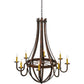 2nd Ave Lighting Barrel Stave 42" Wide Madera 8 LT Chandelier in Rococco Finish