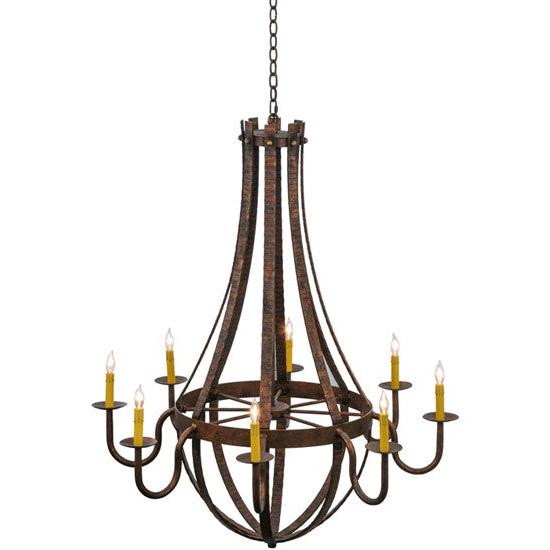 2nd Ave Lighting Barrel Stave 42" Wide Madera 8 LT Chandelier in Rococco Finish