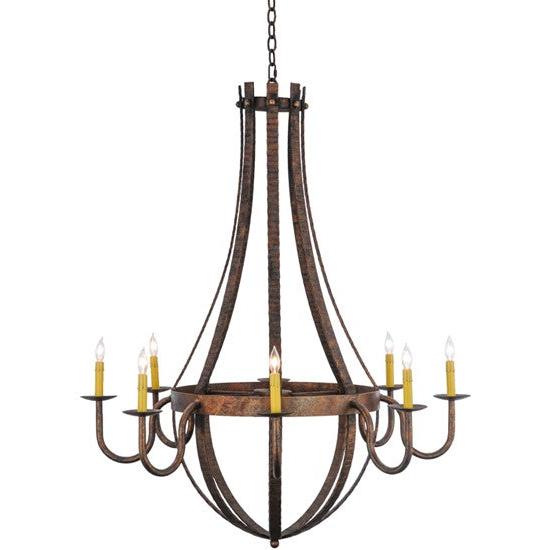 2nd Ave Lighting Barrel Stave 42" Wide Madera 8 LT Chandelier in Rococco Finish