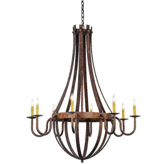 2nd Ave Lighting Barrel Stave 42" Wide Madera 8 LT Chandelier in Rococco Finish