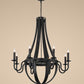 2nd Ave Lighting Barrel Stave 42" Wide Metallo 8 Light Chandelier in Costello Black