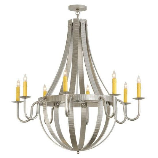 2nd Ave Lighting Barrel Stave 48" Metallo 8 LT Chandelier With Nickel Powder Coat