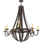 2nd Ave Lighting Barrel Stave 48" Metallo 8 LT Chandelier in Rustic Iron Finish