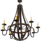 2nd Ave Lighting Barrel Stave 48" Metallo 8 LT Chandelier in Rustic Iron Finish