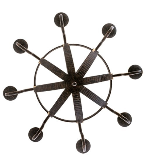 2nd Ave Lighting Barrel Stave 48" Metallo 8 LT Chandelier in Rustic Iron Finish