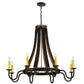 2nd Ave Lighting Barrel Stave 50" Madera 8 LT Chandelier in Costello Black
