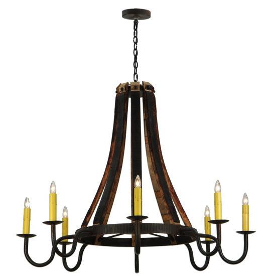 2nd Ave Lighting Barrel Stave 50" Madera 8 LT Chandelier in Costello Black