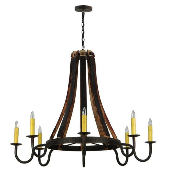 2nd Ave Lighting Barrel Stave 50" Madera 8 LT Chandelier in Costello Black