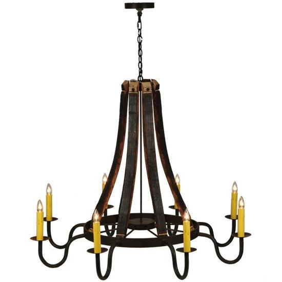 2nd Ave Lighting Barrel Stave 50" Madera 8 LT Chandelier in Costello Black