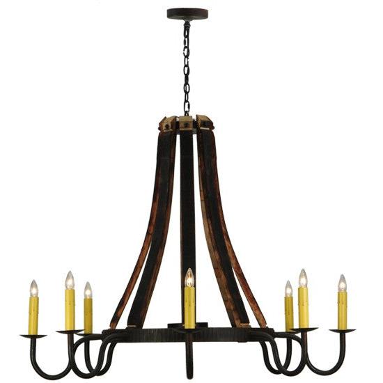 2nd Ave Lighting Barrel Stave 50" Madera 8 LT Chandelier in Costello Black
