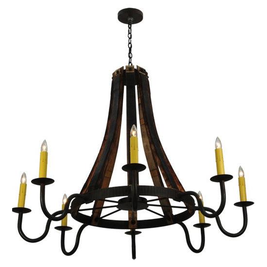 2nd Ave Lighting Barrel Stave 50" Madera 8 LT Chandelier in Costello Black