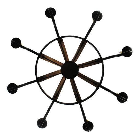 2nd Ave Lighting Barrel Stave 50" Madera 8 LT Chandelier in Costello Black