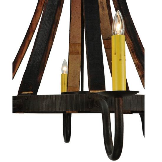 2nd Ave Lighting Barrel Stave 50" Madera 8 LT Chandelier in Costello Black