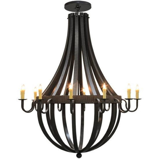 2nd Ave Lighting Barrel Stave 72" Metallo 12 LT Chandelier in Timeless Bronze