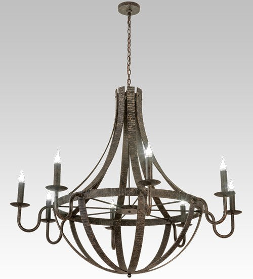 2nd Ave Lighting Barrel Stave Metallo 60" Wide 8 Light Chandelier in Coffee Bean Finish